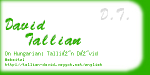 david tallian business card